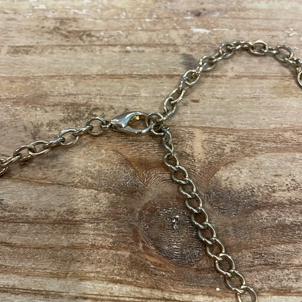Vintage Gold Tone Green Pendant Bib Choker Collar Statement Necklace - Picture 4 of 4